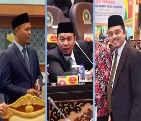 (ki-ka) Agung, Ade Agus, dan Repol anggota DPRD Riau yang baru dilantik akan maju Pilkada serentak 2024 (foto/int) 