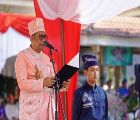 Pj Gubernur Riau, Rahman Hadi saat memimpin Upacara Hari Sumpah Pemuda ke-96.(foto: mcr)