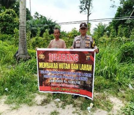 Polsek Simpang Kanan Gencarkan Sosialisasi Larangan Pembakaran Lahan
