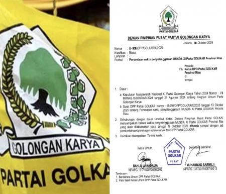 Beredar Surat DPP, Musda XI Golkar Riau Batal Digelar Besok