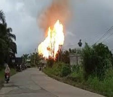 Ledakan Pipa Gas di Inhil, Jalan Lintas Timur Ditutup Total dan Warga Dievakuasi