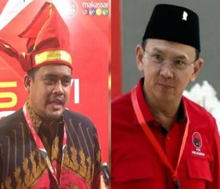 Ahok (kanan) disebut jadi penantang kuat menantu Presiden Jokowi, Bobby Nasution di Pilkada Sumut 2024 (foto/int)