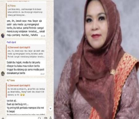 Heboh! Beredar Chat WAG Angota DPRD Inhil dari Partai Perindo Diduga Ingin Suap Media
