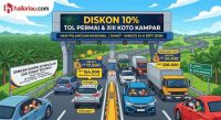 Diskon tarif Tol Pekanbaru berakhir besok.(ilustrasi/AI/halloriau.com)