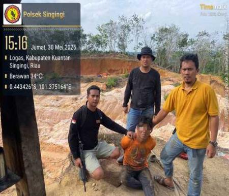Polsek Singingi Tangkap Pelaku PETI di Logas Hilir, Dua Rekan Buron