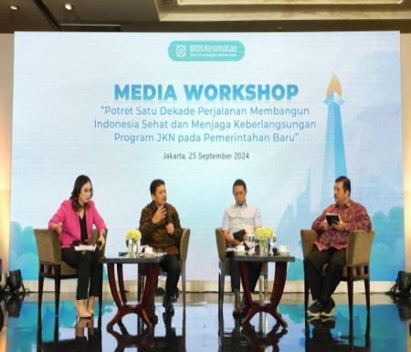 Kesehatan menyelenggarakan Media Workshop bertajuk "Potret Satu Dekade Perjalanan Membangun Indonesia Sehat dan Menjaga Keberlangsungan Program JKN pada Pemerintahan Baru (foto/ist)