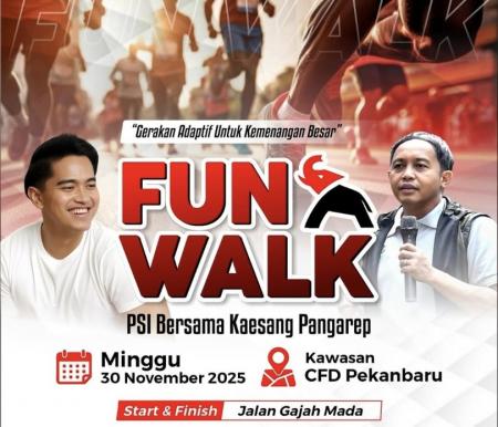 Berhadiah Umrah dan Motor, PSI Riau Gelar Fun Walk Bersama Kaesang di CFD Pekanbaru