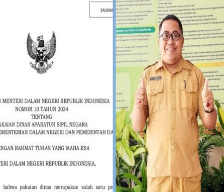 Terbit Permendagri 10 Tahun 2024 tentang pakaian dinas PNS dan PPPK se-Indonesia sudah sama (foto/int)