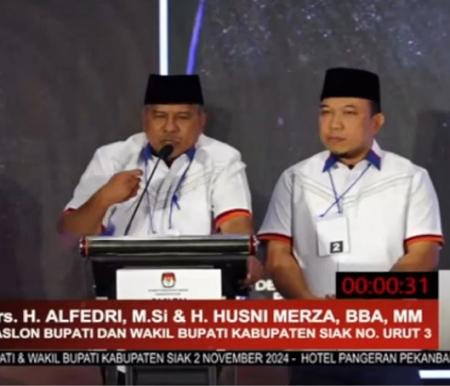 Paslon nomor urut 3, Alfedri-Husni Merza.