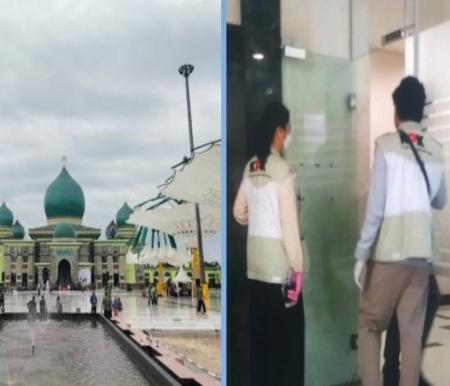 Tim KPK ke Masjid Annur sebelum geledah Kantor Dinas PUPR Riau (foto/ist)