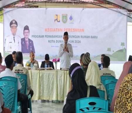 Walikota Dumai Resmikan Pemasangan SR Air Minum di Kelurahan Tanjung Palas (foto/bambang)