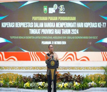 Pj Gubernur Riau, Rahman Hadi, hadir dalam peringatan Hari Koperasi ke-77 (foto/int)