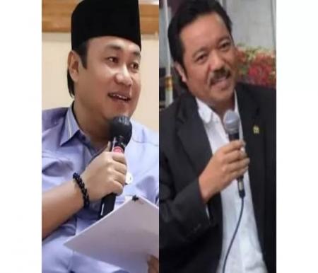 Caleg Golkar peraih suara terbanyak di dapil Riau II, Yulisman (kiri), dipastikan menggantikan Idris Laena (kanan) duduk di Senayan (foto:int) 
