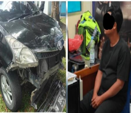 Sopir menabrak seorang ojek online di Pekanbaru diamankan polisi (foto/hrc)