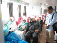Wakil Bupati Siak Syamsurizal Budi memantau langsung proses pemulangan jemaah haji (foto/ist)