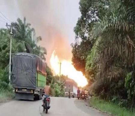 Ledakan Pipa Gas TGI di Inhil Hanguskan 4 Rumah dan 5 Motor, 2 Sopir Ikut Jadi Korban