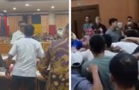 Bentrok dua anggota dewan yang sama-sama kader Golkar di DPRD Riau (foto/int)