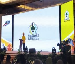 Sekjen Golkar Lodewijk F Paulus saat menyampaikan sambutan.(foto: rico/halloriau.com)