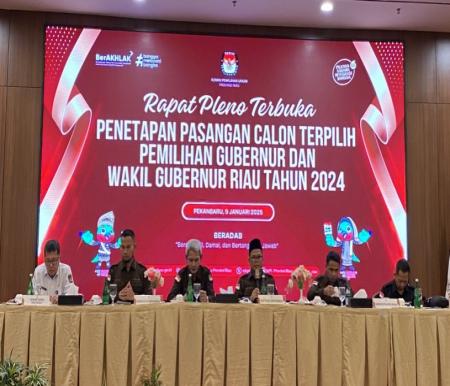 KPU Riau tetapkan Abdul Wahid dan SF Hariyanto sebagai Gubernur dan Wakil Gubernur Terpilih 2025-2030 (foto/Lucy)