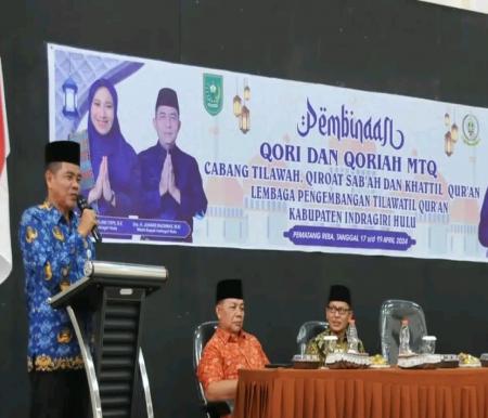 Sesuai arahan Pemkab, LPTQ Kabupaten Indragiri Hulu membina qori untuk MTQ (foto/andri)