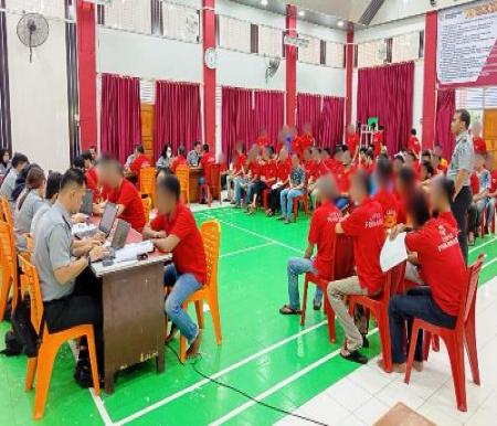 Kegiatan assessment warga binaan Lapas Kelas II A Pekanbaru.(foto: sri/halloriau.com)