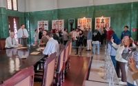 Kunjungan jurnalis mitra BI Riau di salah satu ruangan Museum BI Jakarta.(foto: barkah/halloriau.com)