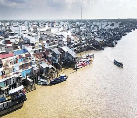 Pemandangan Kota Selatpanjang, sebagai ibukota Kabupaten Kepulauan Meranti