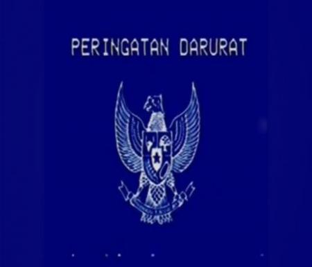 Gambar peringatan darurat yang menampilkan lambang Burung Garuda berlatar biru dongker (foto/int)