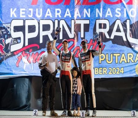 Duet perally TGRI, Ryan Nirwan dan Adi Indiarto raih podium 1 Kejurnas Sprint Rally 2024 Malang.(foto: istimewa)