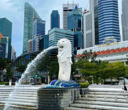 ilustrasi: Patung singa di Singapura.