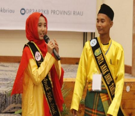 Febriani, siswi SMAN 1 Minas yang terpilih sebagai Duta Anak Riau 2024.(foto: sri/halloriau.com)