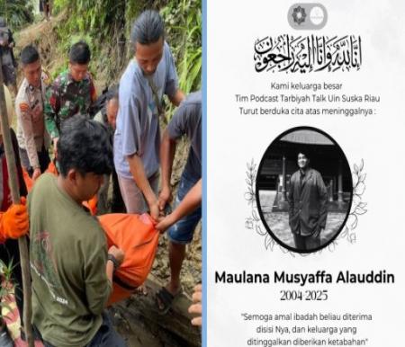 Mahasiswa yang tenggelam di Sungai Gansal ternyata anak dosen UIN Suska Riau (foto/int)