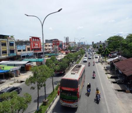 Jalan HR Soebrantas Pekanbaru.(foto: int)