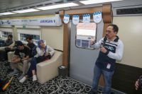 Direktur & Chief Regulatory Officer XLSMART, Merza Fachys, dalam sesi media experience 5G XLSMART di Kereta Inspeksi 4 (KAIS) Jogjakarta-Solo (foto/ist)