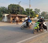 Polisi di Rimba Melintang gelar strong point (foto/afrizal)