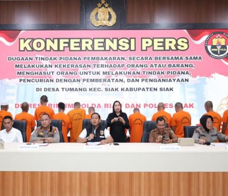 Polda Riau Tangkap 13 Tersangka Kerusuhan dan Pembakaran Fasilitas PT SSL di Siak