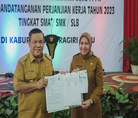 Pj Gubernur Riau, SF Hariyanto disambut hangat Bupati Inhu, Rezita (foto/int)