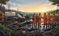 Tak ada lagi titik api di Riau, Karhutla Inhil berhasil dipadamkan.(ilustrasi/AI/halloriau.com)
